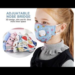 3 pieces of kids face mask with air filter